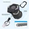 Porta credencial retráctil de alta resistencia transfronterizo, clip negro hexagonal, logo imprimible, hebilla de mosquetón giratoria 360°