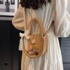 Bolsas de Palha Tecidas à Mão para Mulheres 2025 Nova Moda Bolsa Transversal de Palha para Mulheres Estilo Ins Bolsa de Viagem Praia Estilo Ins