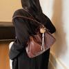 Bolsa Tote Retrô Transfronteiriça Bolsa Feminina Outono/Inverno 2025 Nova Versátil para o Dia a Dia Bolsa de Ombro Bolsa Grande Portátil de Alto Padrão