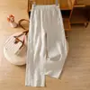 Calça Larga Jovial para Mulheres Moda Verão 2026, Cintura Elástica, Fina Estilo Novo, Caimento Solto, Emagrecedora Casual Reta