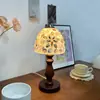 Lámpara de Mesa Decorativa Redonda al por Mayor, Lámpara de Atmósfera de Concha Colorida, Lámpara de Mesa Retro Dimmable para Mesita de Noche Estilo Europeo y Americano