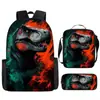 Mochila Tyrannosaurus Rex Impresión 3D Set de Tres Piezas para Niños Bolsa de Doble Hombro Reductora de Carga Set de Lonchera y Estuche para Lápices Protección de la Columna Reducción de Carga