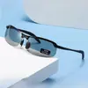 Armação de Óculos de Proteção Solar, Óculos de Sol Semi-Polarizados Fotocromáticos, Armação de Moda UV, Que Muda de Cor, Personalizado para Dirigir, Metal