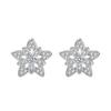 Novos brincos de floco de neve de zircônia de Natal Brincos Full Diamond Hollow Snowflake Pentacle Narcissus Flower Brincos