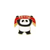 Broche de Feriado Nacional Desenho Animado Fofo Panda Insígnia Texto Patriótico Onze Celebração Insígnia Comemorativa Tendência Nacional Acessórios