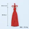 Borla de Tres Hojas de Poliéster 8cm Colgante de Accesorio DIY Estilo Antiguo Ropa Bolsita Tejida Borla Pequeña