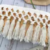 Borlas de Algodón Beige, Hilo de Algodón y Hilo de Algodón Bigotes Nudosos, Bigotes de Escobilla Pequeña, Encaje de Borla Ensanchado