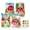 LB165 Fazenda Animal Amazon Cavalo Vaca Porco Ovelha Festa Saco de Presente de Papel Kraft Doce + Kit de Adesivos