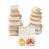 Caja de Pulpa de Papel Biodegradable Desechable para Hamburguesa, Caja Moderna para Llevar Pasteles, Bento de Postre, Caja para Llevar Comida de Snack
