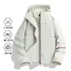 Jaqueta Corta-Vento 3 em 1 para Uso Externo para Homens e Mulheres, Lançamento de Primavera, Três Provas, Roupa de Trabalho Masculina, Jaqueta Corta-Vento Impermeável