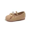 Zapatos Planos Elásticos para Niñas 2025 Primavera/Otoño Nuevos Zapatos de Cuero con Moño Moda Infantil Estilo Coreano Zapatos de Princesa para Niña Pequeña