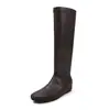 Botas Altas Elásticas para Mujer con Aumento de Altura Interno Botas Ajustadas Otoño/Invierno Nuevas Punta Redonda Tacón Medio Botas de Moda Hasta la Rodilla Botas Elásticas para Mujer