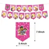 Patrulha Canina Pata Rosa Aniversário Infantil Descartável Louça Copos de Papel Pratos de Papel Conjunto de Suprimentos para Festa Pratos de Bolo