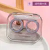 Estuche para lentes de contacto con tapa que no requiere apretar, diseño transparente de alta gama, moderno y elegante, perfecto para guardar y transportar lentes de contacto