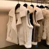 Chaleco de Capa Exterior para Mujer Versátil Ropa Exterior Nueva Moda con Forro Polar Engrosado Chaleco de Lana de Cordero Piel Una Pieza Moda