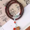 Pulseira de sândalo vermelho lobular simples de alta qualidade natural para mulheres com cheongsam Joker Wen masculino fabricantes de atacado