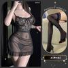 Lencería Sexy con Ribete de Encaje, Con Aros, Camisola Fruncida, Camisón Transparente Estilo Europeo y Americano, Nuevo Conjunto Qqny