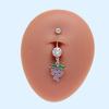 Gaibei Europeo y Americano transfronterizo fruta colgante cabeza anillo para el ombligo con colgante de circonita incrustada piercing uña para el ombligo diamante completo decoración para el ombligo
