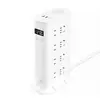 Regleta Vertical con Reloj USB, Multifuncional para Hogar y Oficina, Regleta para Computadora, Cable de Extensión, Luz de Noche de Escritorio