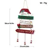 Decoración de letrero de madera navideño de Amazon transfronterizo, letrero redondo, colgante de madera de puerta de Papá Noel y muñeco de nieve