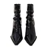 Novas Botas Curtas Plissadas Estilo Britânico 2026 para Mulheres, Estilo Nicho de Outono, Salto Bloco, Bico Fino, Botas Emagrecedoras