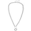 Cadena de Clavícula para Pareja Accesorios Geométricos en Forma de Corazón Lujo Ligero Elegante Simple Dulce Collar de Amor
