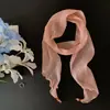Novo Lenço Longo de Seda Leve Cor Sólida Primavera/Verão 2026 para Mulheres, Estilo Coreano, Fita para Cabelo Decorativa Versátil Tendência