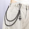 Europa y Estados Unidos tendencia de personalidad de joyería transfronteriza hip-hop punk cruz hueca cadena de pantalón multicapa moda cadena combinable