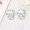 Acrílico Transfronterizo Dibujos Animados Lindo Donut Gato DIY Llavero Colgante Accesorios para el Cabello Accesorios para Aretes