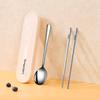Conjunto de Louça Portátil 316 Aço Inox Panela de Colher Chopsticks Creme Caixa de Armazenamento de Vento Único Chopsticks Spoon