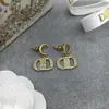 Pendientes Cd de Dior/Christian Dior para Mujer, Lujo Ligero, Estilo Vintage de Alta Gama, Pendientes con Letra Cd Incrustados de Diamantes, Pasadores de Plata 925, Pendientes al por Mayor