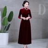 Marca Shenzhen Xi Pao Pa Vestido Ropa de Invierno Cheongsam Modificado Vestido para Banquete de Bodas Vestido Largo de Terciopelo Una Pieza Venta al por Mayor