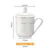 Taza de Té de Cerámica para Hotel con Tapa, Taza con Borde Dorado Jingdezhen para Reuniones de Oficina, Taza de Té para el Hogar, Taza para Recepción de Hotel