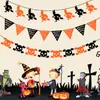 20.24 millones Colgante Decoración Fiesta de Halloween Flor Artesanía de Papel Calavera Fantasma Costura Bandera de Papel Suministros para Fiesta