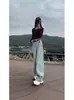 Jeans Vintage Estilo Americano Talla Plus para Mujer, Primavera 2026, Pantalones Rectos de Pierna Ancha Holgados de Cintura Alta Adelgazantes de Largo Hasta el Suelo