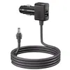 El cargador de coche TR69S con cabezal DC es adecuado para dispositivos pequeños, 3 m, impermeable, cargador de coche de 12 V/24 V, 60 W