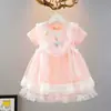 Verão 2026 Novo Vestido para Meninas Elsa com Renda Super Fada Bebê Aniversário Saia Frozen