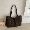 Coleção Outono/Inverno 2026 Transfronteiriça: bolsa tote plissada com estampa de leopardo retrô, bolsa de ombro casual, bolsa de axila, grande capacidade, adequada para o dia a dia