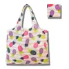 Sacola de Compras Dobrável, Bolsa Quadrada de Tecido Floral, Bolsa Tote Portátil e Resistente, Sacola Ecológica para Compras de Supermercado, Bolsa Impermeável para Armazenamento