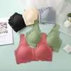 Nuevo sujetador sin costuras para mujer, soporte para el pecho, anti-caída, inalámbrico, push-up, transpirable, cierre delantero, talla grande