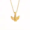 Colar simples de moda de luxo leve estilo europeu e americano pingente de lua amorosa de aço inoxidável ouro 18K colar de alta qualidade