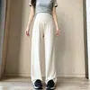 Pantalones de maternidad de pierna ancha con cordón, no apretados en el vientre, estilo fino para principios de otoño para usar como prenda exterior, buena caída, adelgazantes, pantalones de soporte para el vientre, pantalones de maternidad versátiles