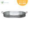 Bandeja de cerveza de metal de doble asa, hecha a medida, de hierro galvanizado retro con diseño de lunares grises, bandeja ovalada grande