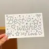 Pegatinas creativas de letras huecas con pedrería, pegatinas decorativas de corazón y estrella para la cara, pegatinas de pedrería para maquillaje de bendición de cumpleaños