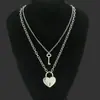 Cadena de hip hop callejera de moda collar con colgante de corazón de melocotón y llave cadena para la clavícula collar de metal de celebridad de internet