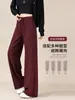 Calça Quente de Lã Acetato Levanta Bumbum para Mulheres Baixas Outono Inverno 2026 Quente Com Plus Veludo Emagrecedora Casual Calça Casual Emagrecedora