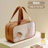 Bolsa de Higiene Pessoal e Maquiagem com Rosto de Boneca Desenho Animado Fofo, Camada Única, Grande Capacidade, Portátil