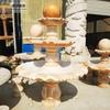 Fonte Escultura em Pedra Bola Bacia de Água de Mármore Bola de Pedra Giratória Ornamentos de Pátio Decoração de Paisagem Aquática para Casa