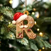 Colgante de Carta de Jengibre de Papá Noel Decoraciones para Árbol de Navidad Adornos Navideños Colgantes de Cartas de Navidad