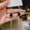 Brincos de Pérola Geométricos com Pino de Prata 925 para Mulheres, Brincos de Franja Modernos, Brincos de Luxo, Brincos Elegantes Retrô Venda por Atacado